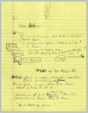 Primary view of object titled '[Handwritten Notes: Glenn Harkwew]'.