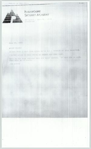 Primary view of object titled '[Copy of letter: Jim Foster to the Dallas Voice]'.