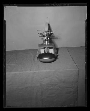 Primary view of object titled '[Front view of a scale model of a H-40]'.