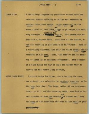 Primary view of object titled '[News Script: Jack Ruby]'.