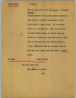 Primary view of object titled '[News Script: Hikers]'.