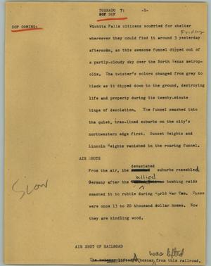 Primary view of object titled '[News Script: Tornado]'.