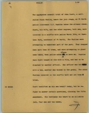 Primary view of object titled '[News Script: Muslim]'.