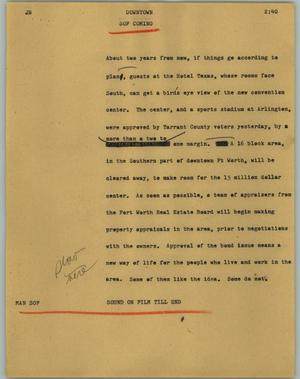 Primary view of object titled '[News Script: Downtown]'.