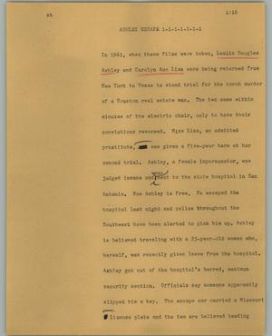 Primary view of object titled '[News Script: Ashley escape]'.