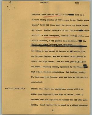 Primary view of object titled '[News Script: Football]'.