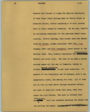 Primary view of object titled '[News Script: Walkers]'.