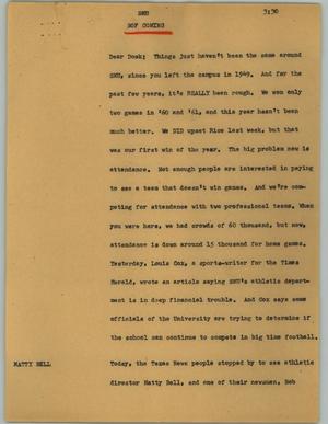 Primary view of object titled '[News Script: SMU]'.