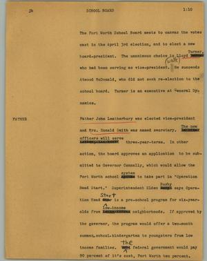 Primary view of object titled '[News Script: School board]'.