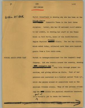 Primary view of object titled '[News Script: Gym]'.
