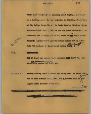 Primary view of object titled '[News Script: Christmas]'.
