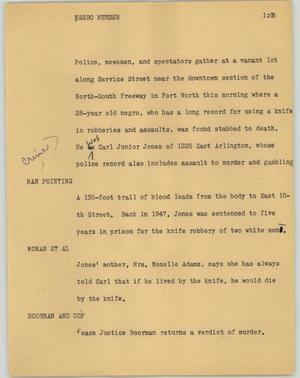 Primary view of object titled '[News Script: Negro murder]'.