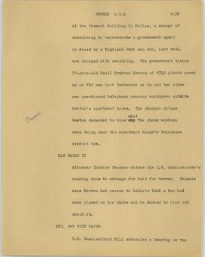 Primary view of object titled '[News Script: Newton]'.