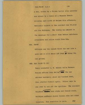 Primary view of object titled '[News Script: Car-train]'.