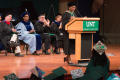 Photograph: [Dean Dorothy Bland onstage at commencement]