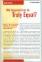Article: [Will Separate Ever by Truly Equal?]