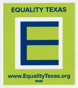 Primary view of object titled '[Equality Texas Label]'.
