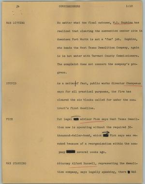 Primary view of object titled '[News Script: Commissioners]'.
