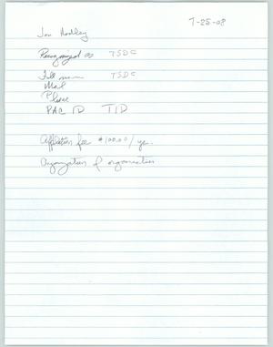 Primary view of object titled '[Handwritten Memo]'.