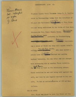 Primary view of object titled '[News Script: Breckenridge]'.