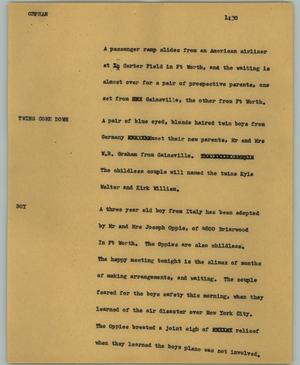 Primary view of object titled '[News Script: Orphan]'.