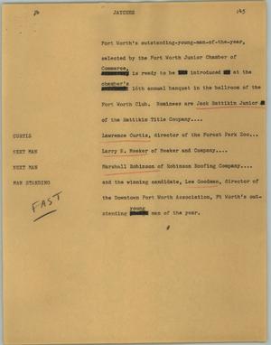 Primary view of object titled '[News Script: Jaycees]'.