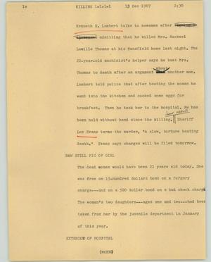 Primary view of object titled '[News Script: Killing]'.