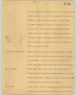Primary view of object titled '[News Script: TLCB]'.