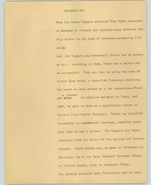 Primary view of object titled '[News Script: Groveton Doc]'.