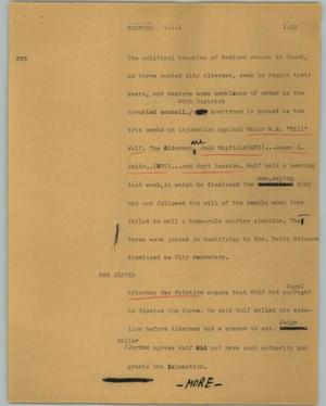 Primary view of object titled '[News Script: Bedford]'.