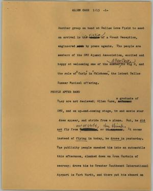 Primary view of object titled '[News Script: Allen Case]'.