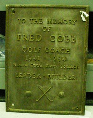 Primary view of object titled '[Fred Cobb plaque]'.