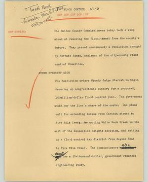 Primary view of object titled '[News Script: Flood control]'.