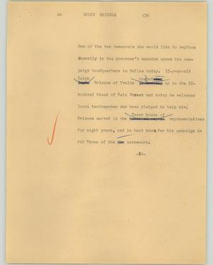 Primary view of object titled '[News Script: Dolph Briscoe]'.