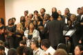 Photograph: [Choir looking towards the conductor]