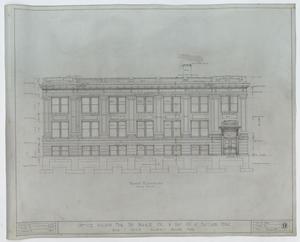 Primary view of object titled 'Prairie Oil and Gas Company Office Building, Eastland, Texas: Front Elevation'.