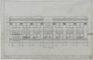 Primary view of object titled 'F & M State Bank, Ranger, Texas: Side Elevation'.