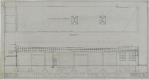 Primary view of object titled 'Garage Building, Abilene, Texas: Roof Plan & Longitudinal Elevation'.