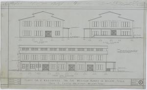 Primary view of object titled 'Warehouse, Abilene, Texas: Front, Rear, & West Side Elevation'.