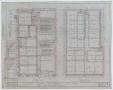 Technical Drawing: First National Bank, Pecos, Texas: First & Second Floor Plans
