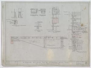Primary view of object titled 'Garage Building, Abilene, Texas: Detail of Truss & Miscellaneous Details'.