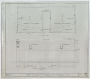 Primary view of object titled 'Snyder National Bank, Snyder, Texas: Roof Plan & North Side Elevation'.