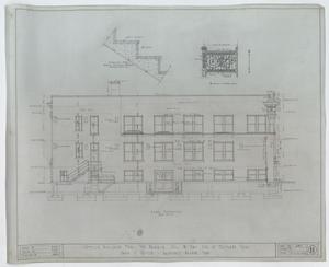 Primary view of object titled 'Prairie Oil and Gas Company Office Building, Eastland, Texas: Rear Elevation'.