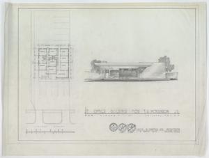 Primary view of object titled 'T. H. Morrison, Jr., Office Building, Abilene, Texas: Plot Plan & Outside Rendering'.