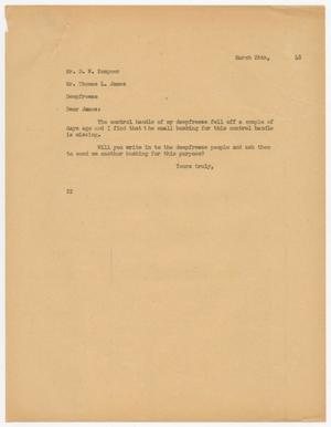 Primary view of object titled '[Letter from D. W. Kempner to Thomas L. James, March 26, 1948]'.