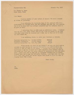 Primary view of object titled '[Letter from D. W. Kempner to Thomas L. James, January 9, 1948]'.