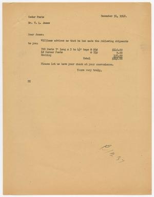 Primary view of object titled '[Letter from D. W. Kempner to T. L. James, December 31, 1948]'.