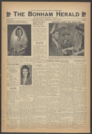 Primary view of object titled 'The Bonham Herald (Bonham, Tex.), Vol. 17, No. 74, Ed. 1 Thursday, April 20, 1944'.