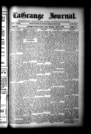 Primary view of object titled 'La Grange Journal. (La Grange, Tex.), Vol. 28, No. 17, Ed. 1 Thursday, April 25, 1907'.