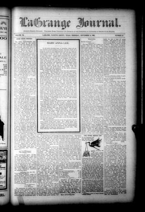 Primary view of object titled 'La Grange Journal. (La Grange, Tex.), Vol. 26, No. 37, Ed. 1 Thursday, September 14, 1905'.